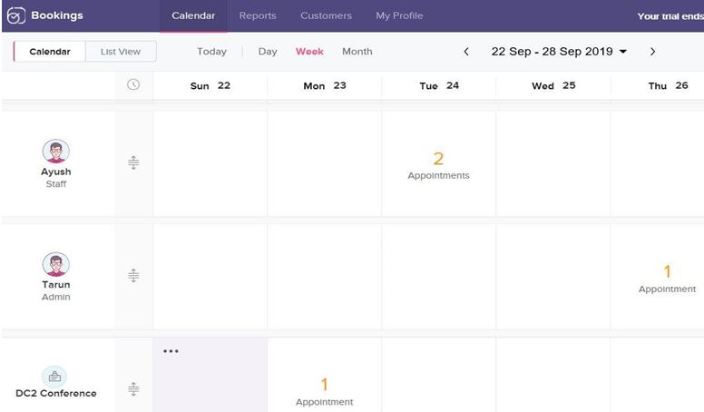 Zoho booking scheduling and track all the appointments