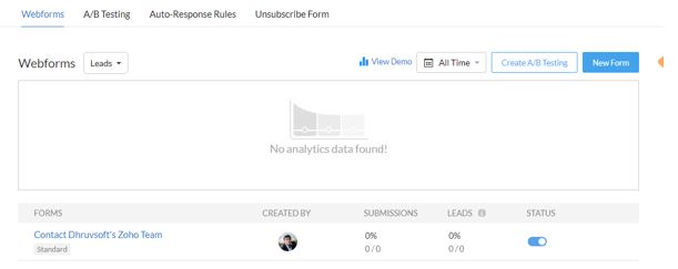 zoho-Customer-segmentation-webform