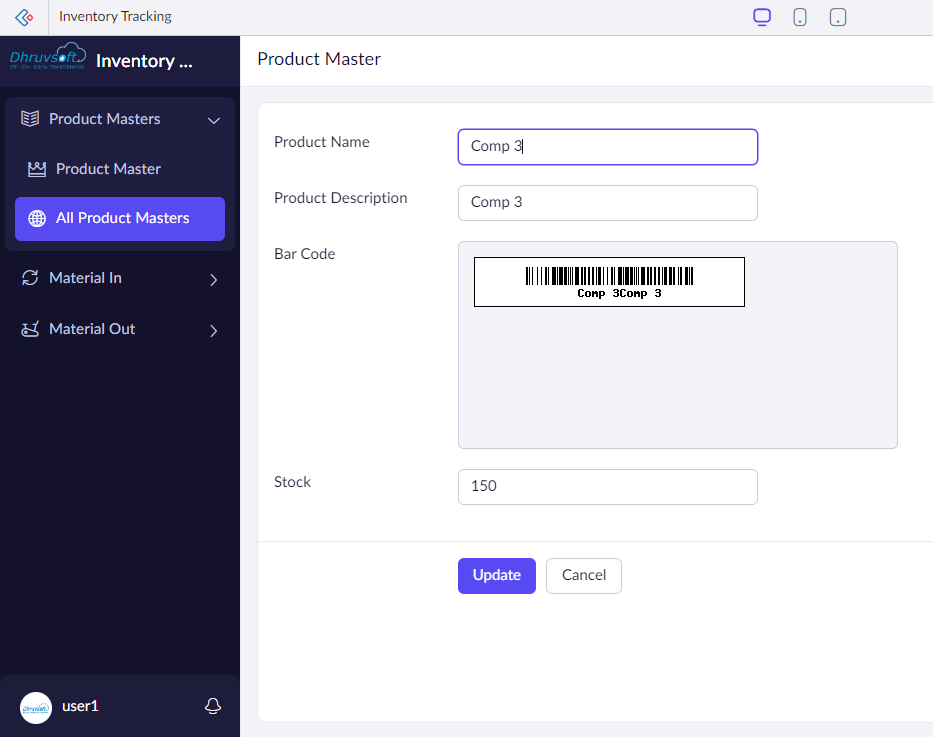 create a Product master form and add related Fields
