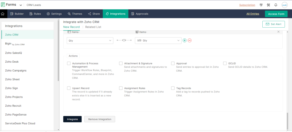 Configure Integration Settings