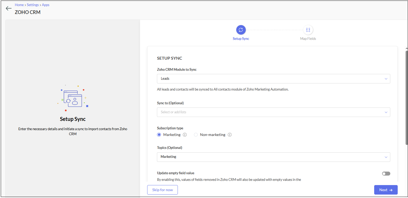 Setting Up Sync Setting Up Sync