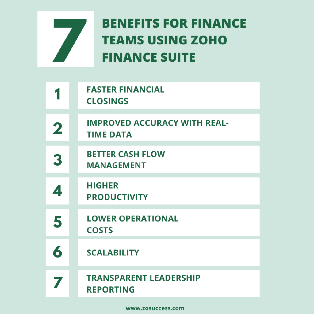 Benefits for Finance Teams Using Zoho Finance Suite